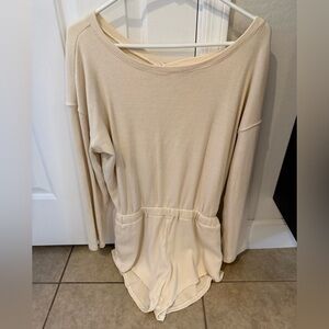 Free People Cream Jumpsuit